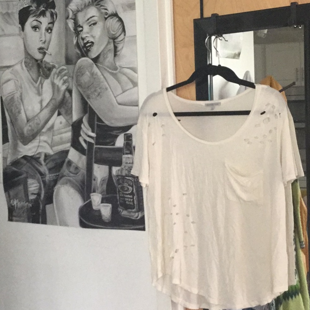 White Cutout T-shirt